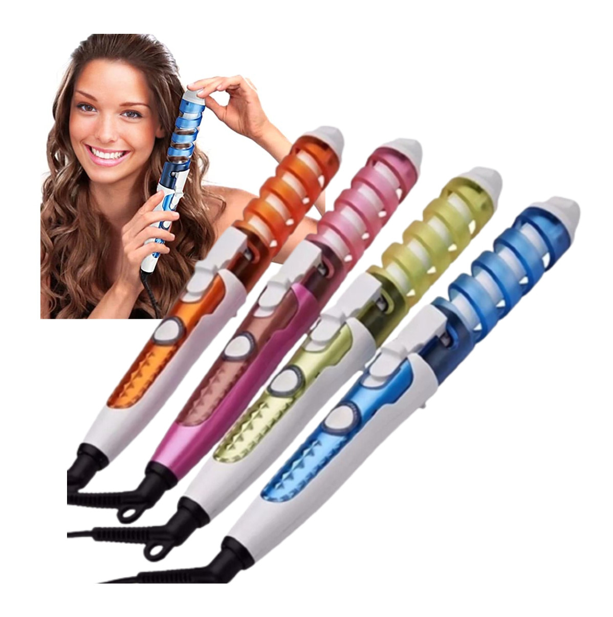 Vista 5 de Pinza Rizadora Rizos Definidos - Color: Azul